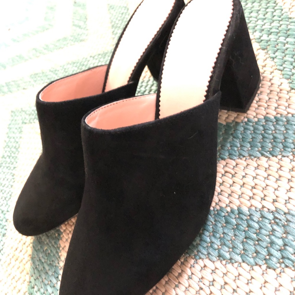 J Crew suede black mule slip on size 7